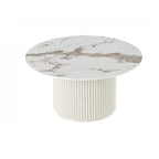 Modern White Nesting Coffee Table Set in Round Design