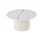 Modern White Nesting Coffee Table Set in Round Design