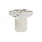 Modern White Nesting Coffee Table Set in Round Design