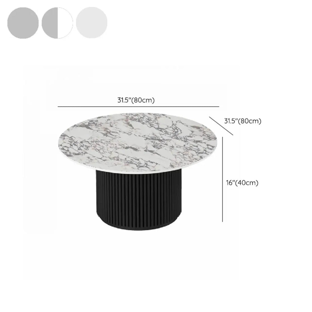 Modern White Nesting Coffee Table Set in Round Design