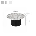 Modern White Nesting Coffee Table Set in Round Design
