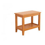 Modern Brown Wood End Table with Storage for Living Room