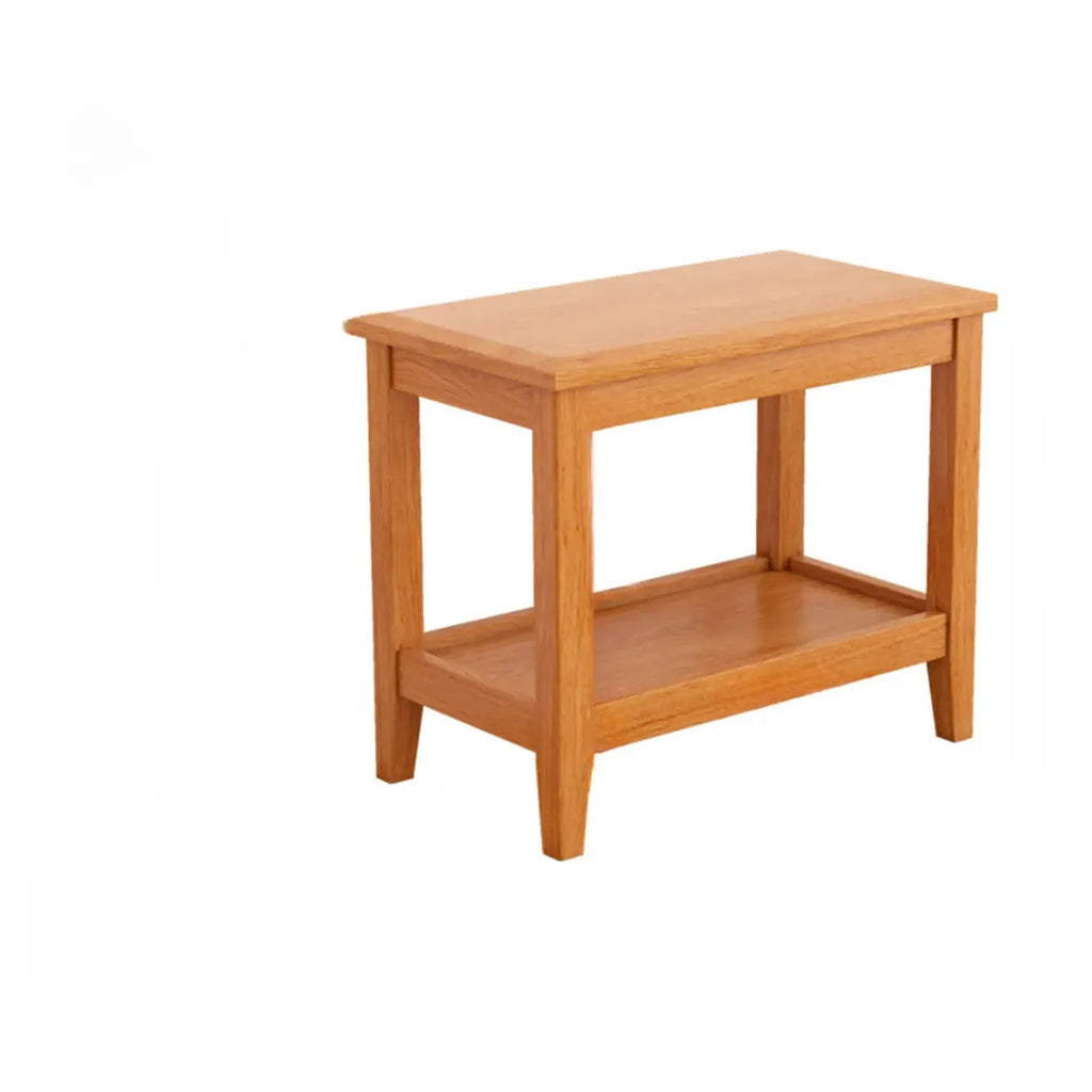 Modern Brown Wood End Table with Storage for Living Room