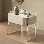 Modern Design White Plastic Bedside Table with Storage Drawer