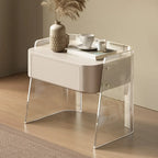 Modern Design White Plastic Bedside Table with Storage Drawer