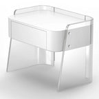 Modern Design White Plastic Bedside Table with Storage Drawer