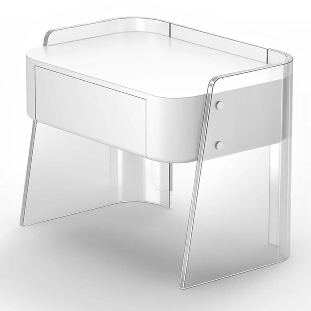 Modern Design White Plastic Bedside Table with Storage Drawer
