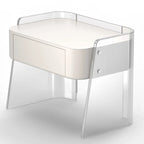 Modern Design White Plastic Bedside Table with Storage Drawer