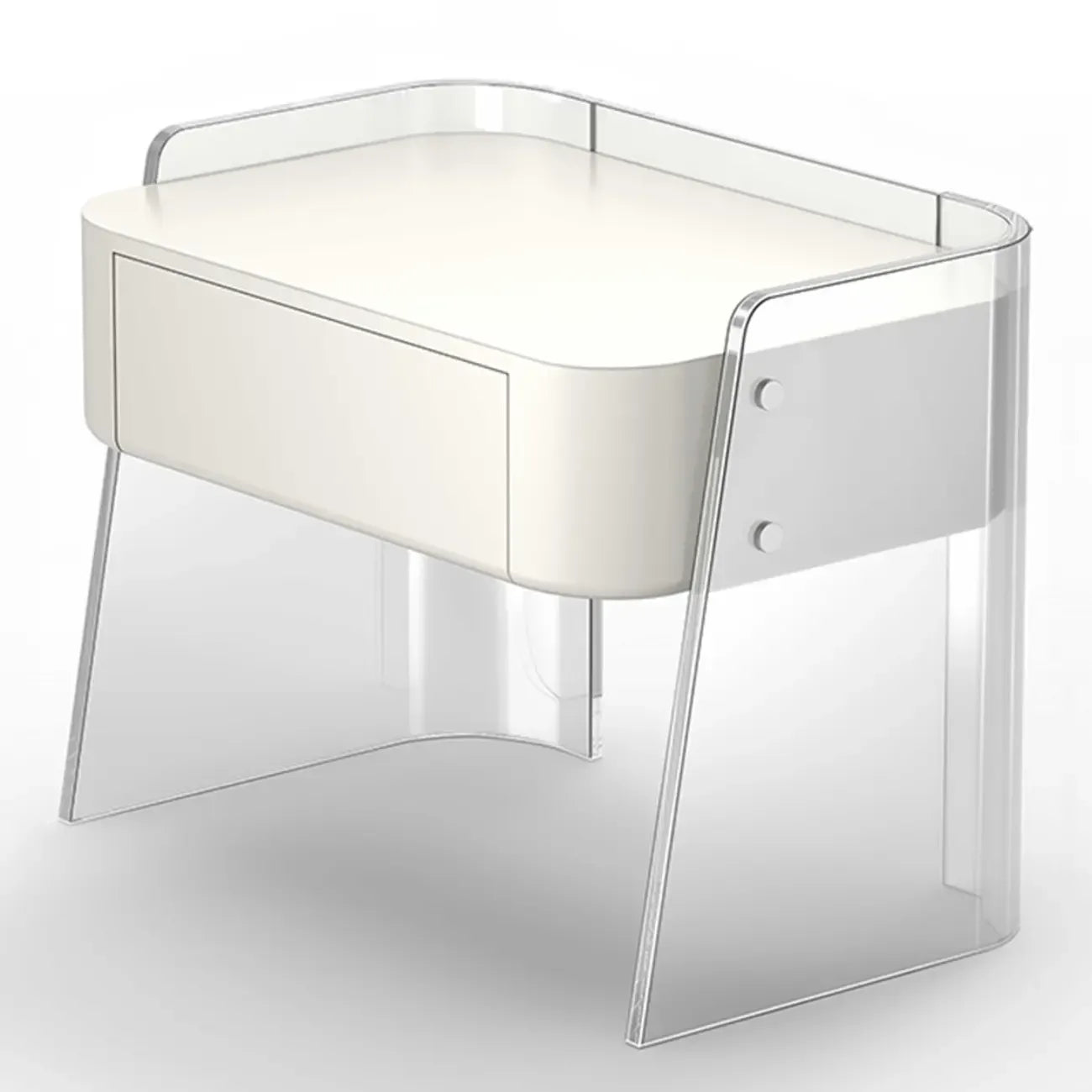 Modern Design White Plastic Bedside Table with Storage Drawer