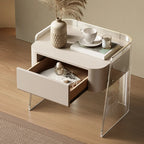 Modern Design White Plastic Bedside Table with Storage Drawer