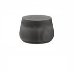 Foldable Round Accent White Drum End Table with Storage