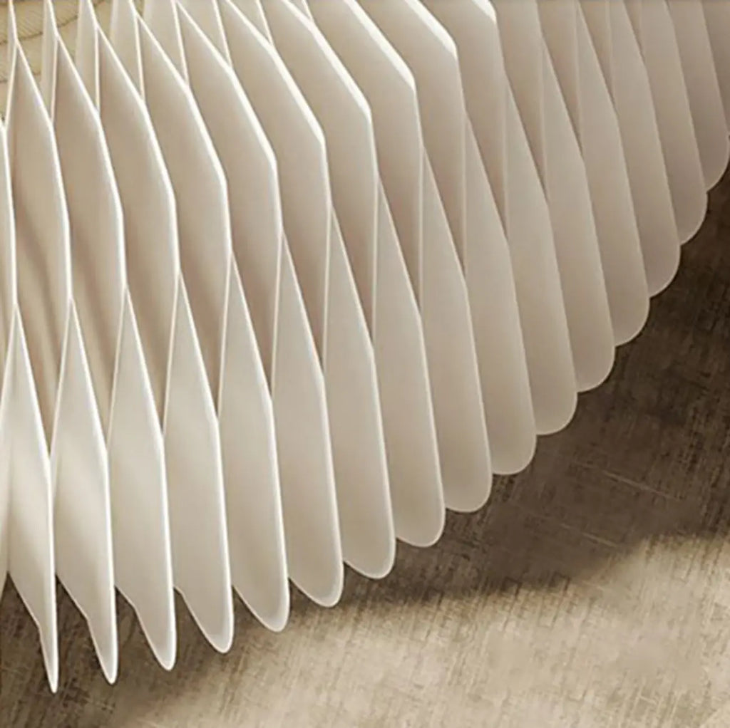 Foldable Round Accent White Drum End Table with Storage