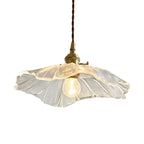 Designer Clear Glass Lotus Leaf Pendant Lamp for Bedroom