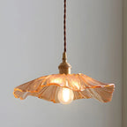 Designer Clear Glass Lotus Leaf Pendant Lamp for Bedroom