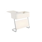 Rolling Metal Storage C-Shaped Side Table with Magazine Rack