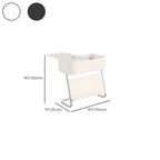 Rolling Metal Storage C-Shaped Side Table with Magazine Rack