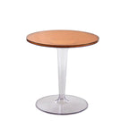 Minimalist Pedestal Round Acrylic End Table for Living Room