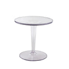 Minimalist Pedestal Round Acrylic End Table for Living Room