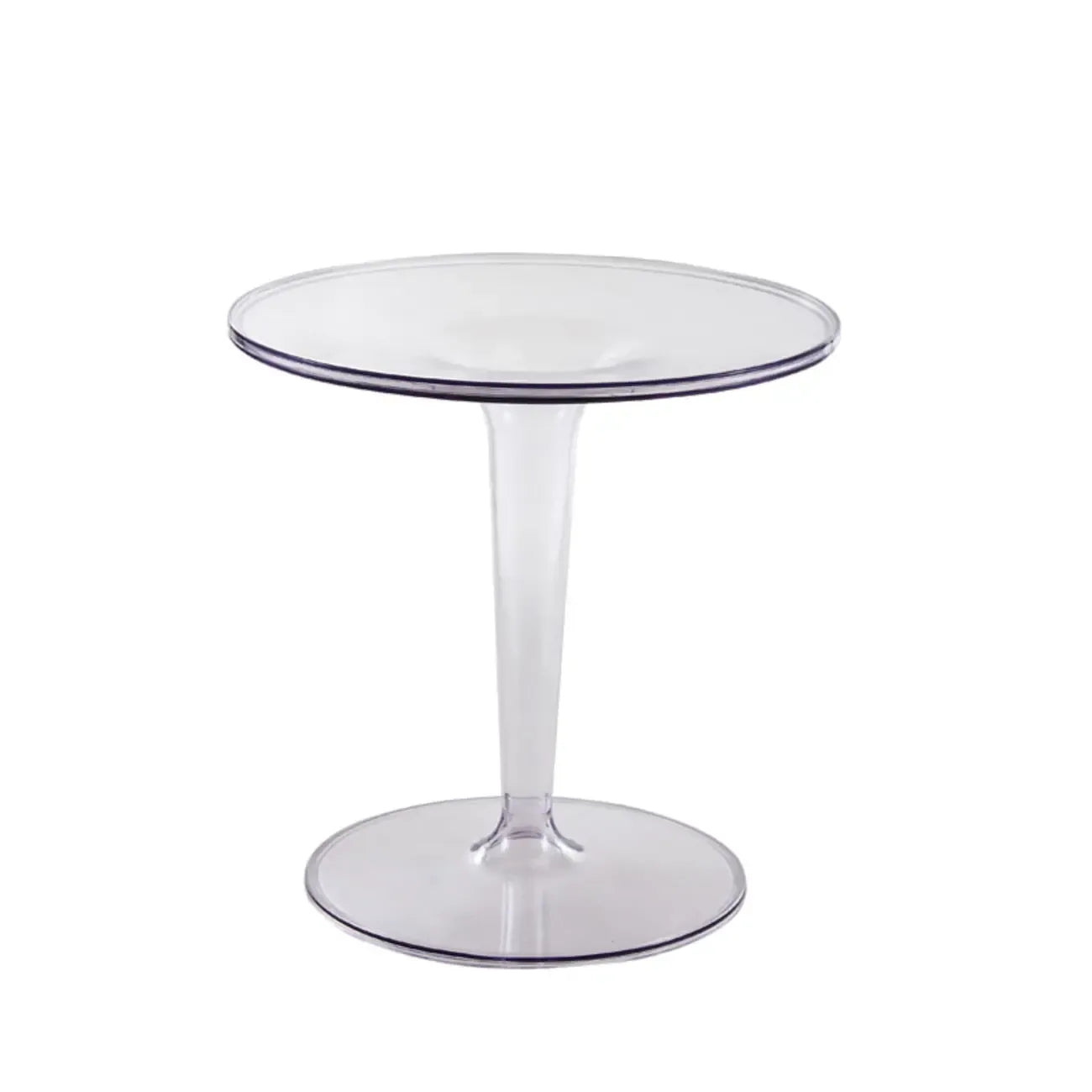 Minimalist Pedestal Round Acrylic End Table for Living Room