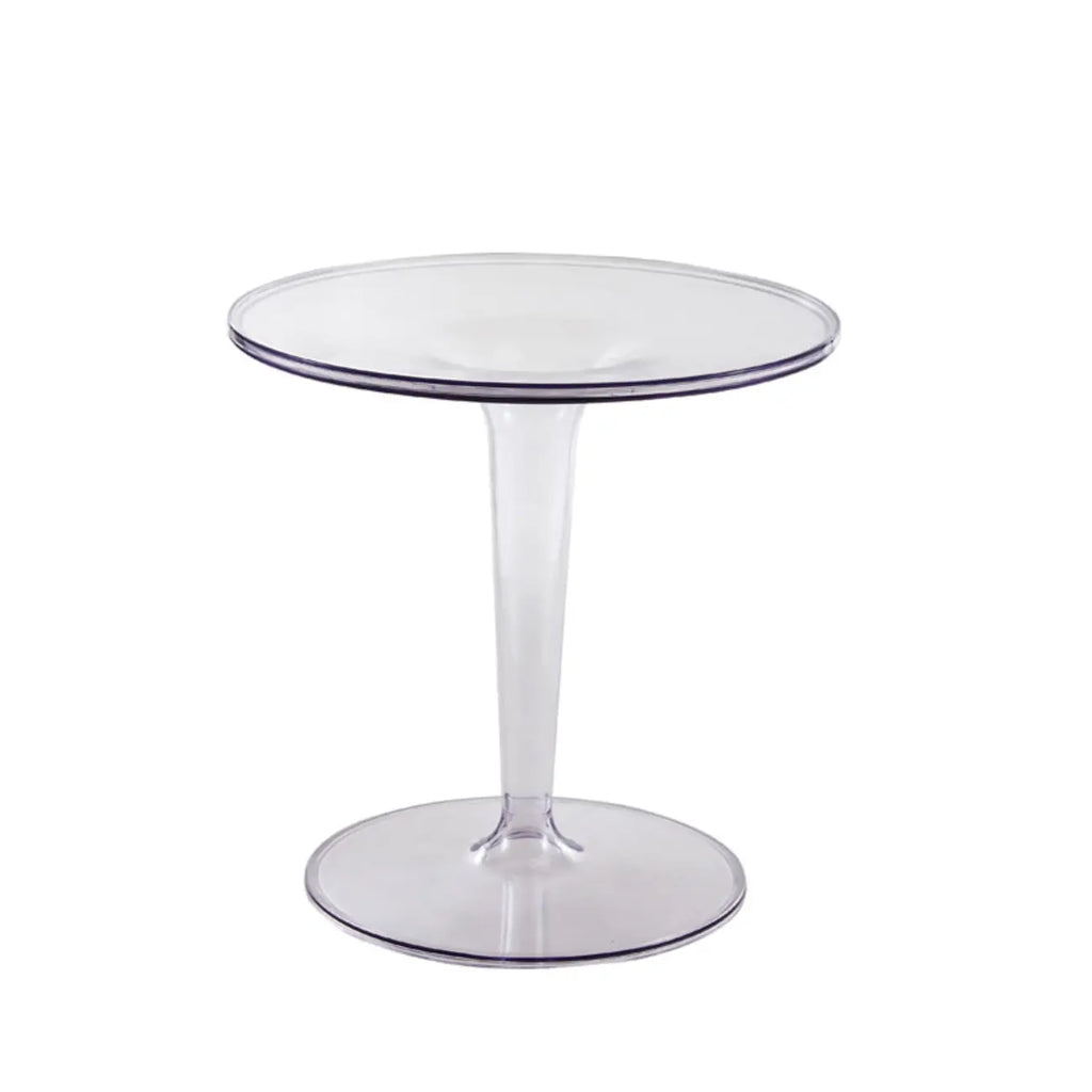 Minimalist Pedestal Round Acrylic End Table for Living Room