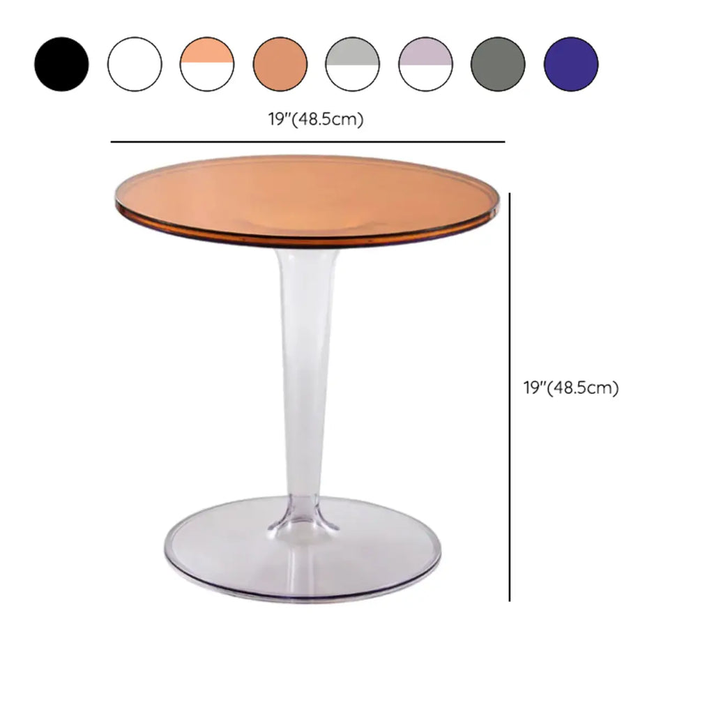 Minimalist Pedestal Round Acrylic End Table for Living Room