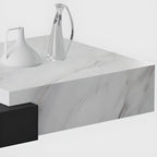 Modern Marble Nesting Coffee Table Set in Black and White