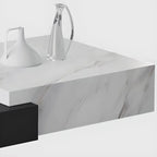 Modern Marble Nesting Coffee Table Set in Black and White