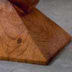 Block Square Natural Wood End Table for Living Room