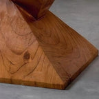 Block Square Natural Wood End Table for Living Room