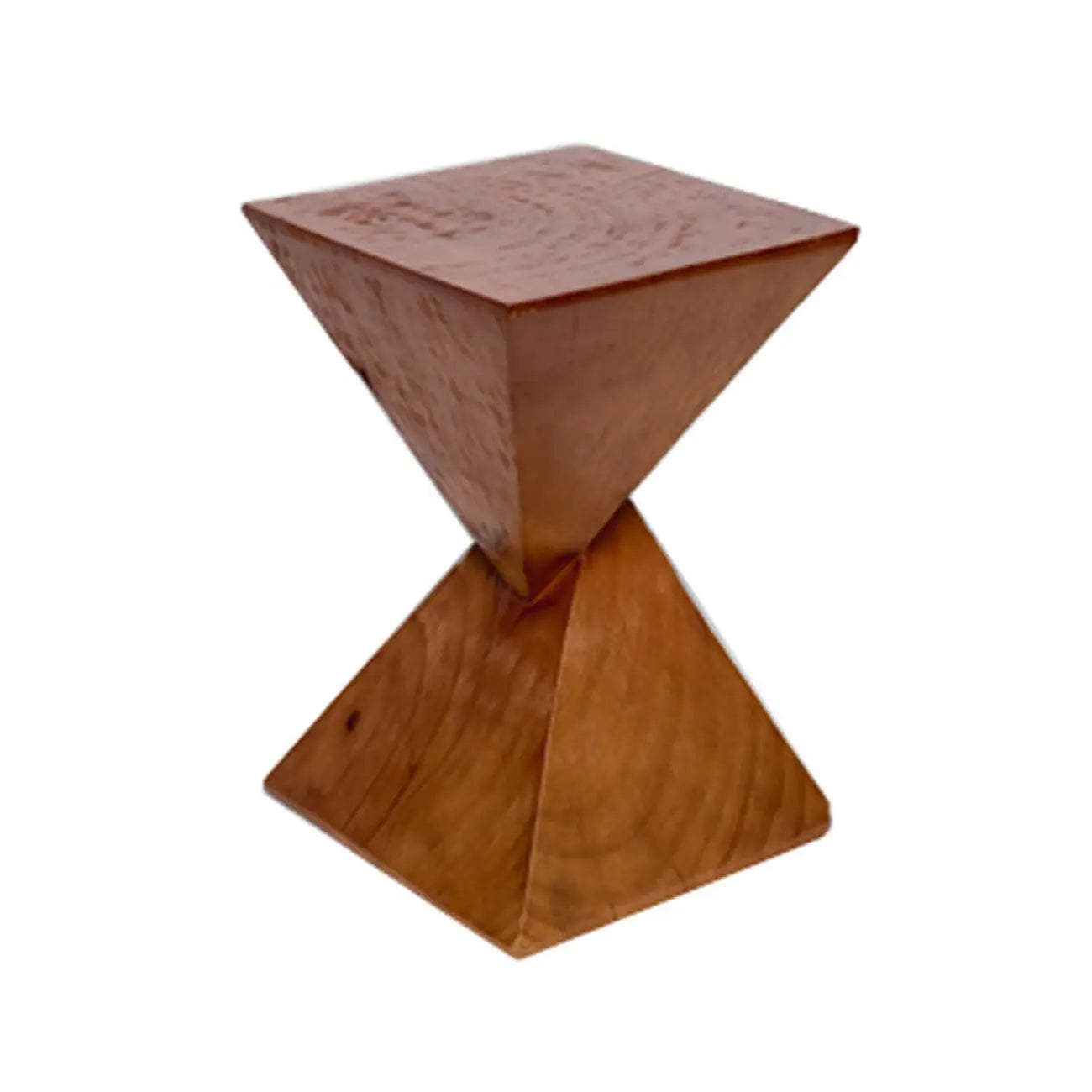 Block Square Natural Wood End Table for Living Room