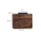 Scandinavian Brown Wood Bedside Table with 2 Drawer