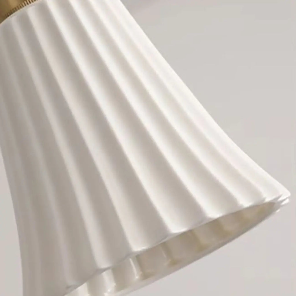 Elegant Cylinder Lampshade White Ceramic Pendant Lamp for Bedroom