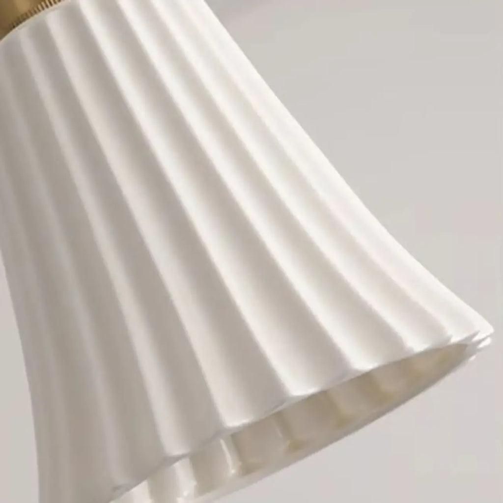 Elegant Cylinder Lampshade White Ceramic Pendant Lamp for Bedroom