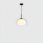 Contemporary Jelly White Glass Dome Pendant Light for Restaurant