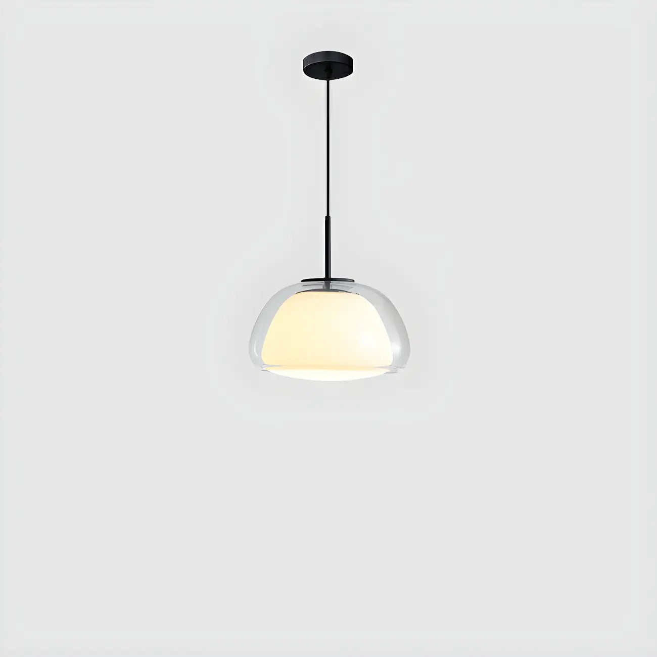 Contemporary Jelly White Glass Dome Pendant Light for Restaurant