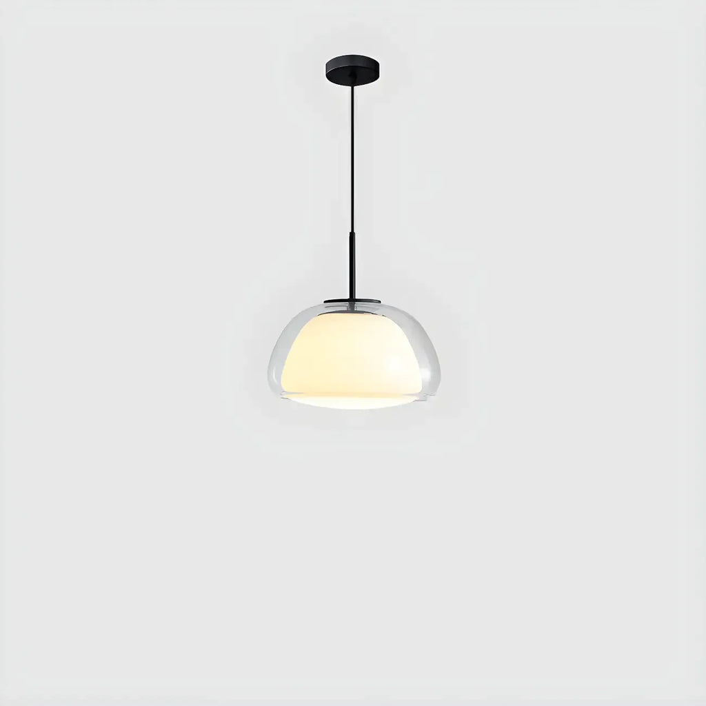 Contemporary Jelly White Glass Dome Pendant Light for Restaurant