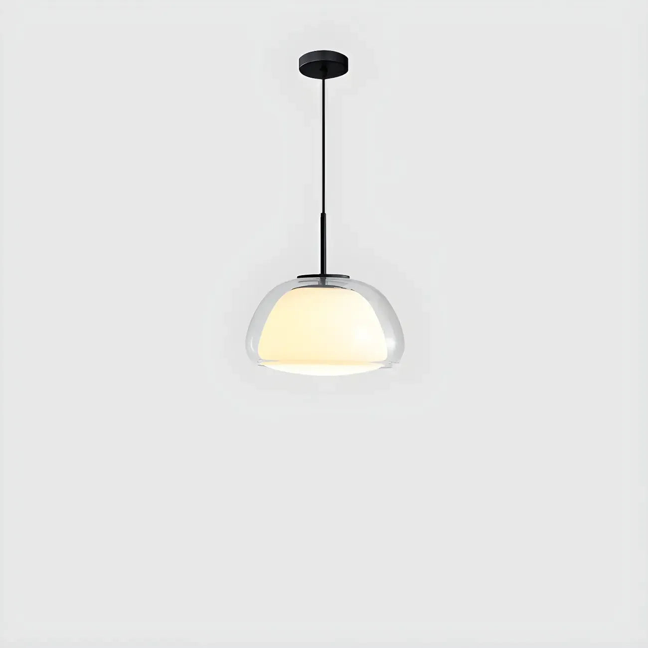 Contemporary Jelly White Glass Dome Pendant Light for Restaurant