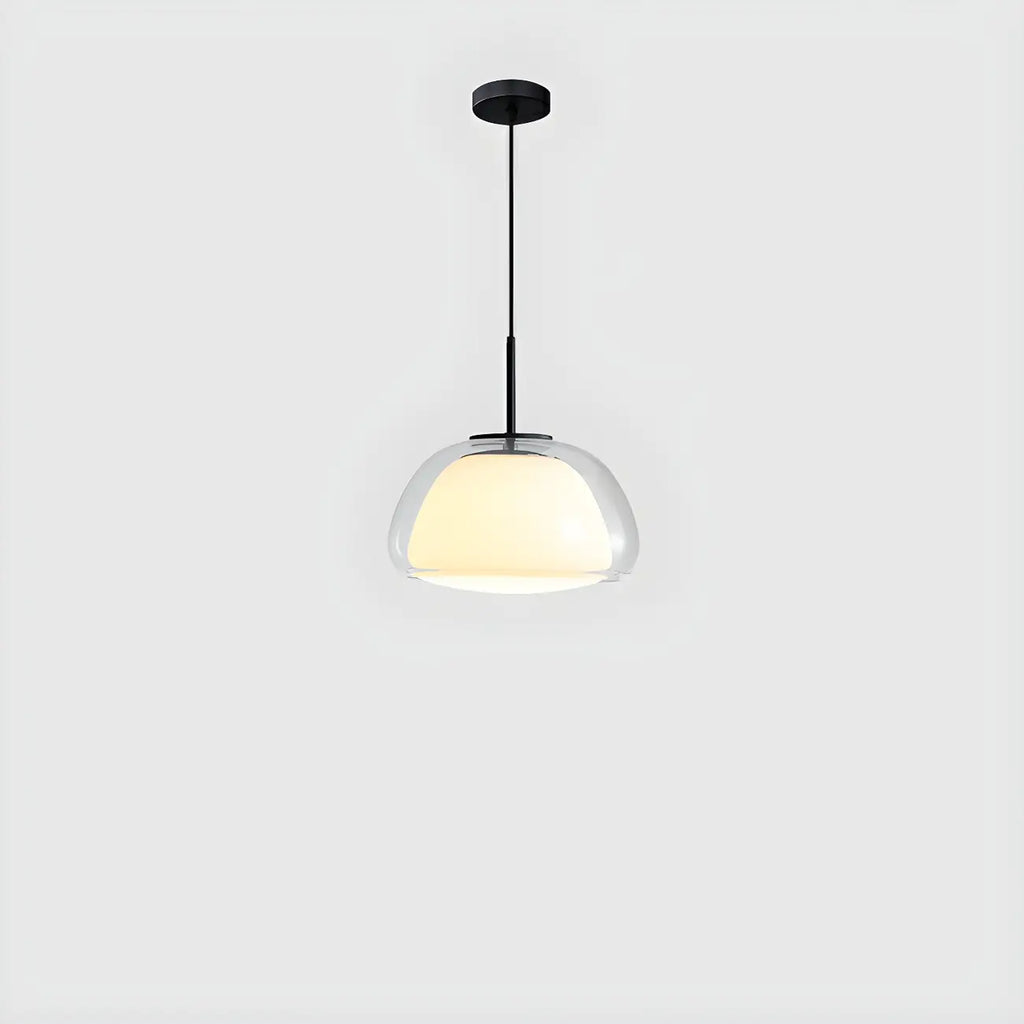 Contemporary Jelly White Glass Dome Pendant Light for Restaurant