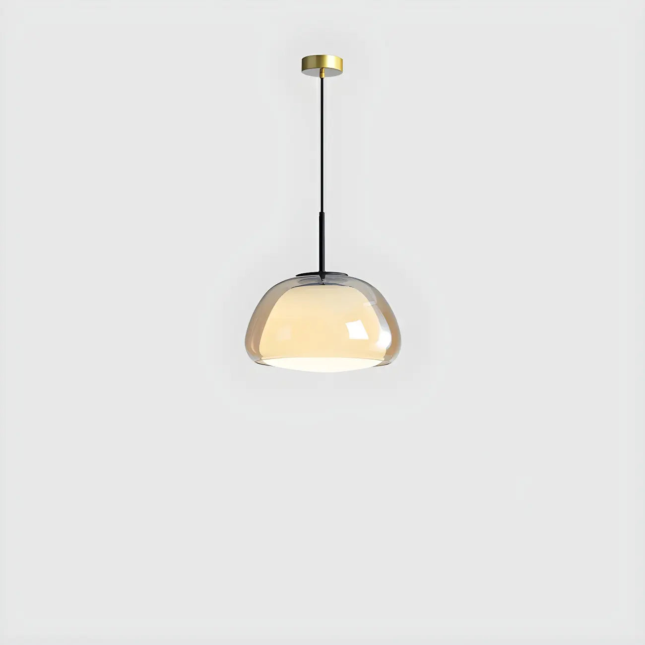 Contemporary Jelly White Glass Dome Pendant Light for Restaurant