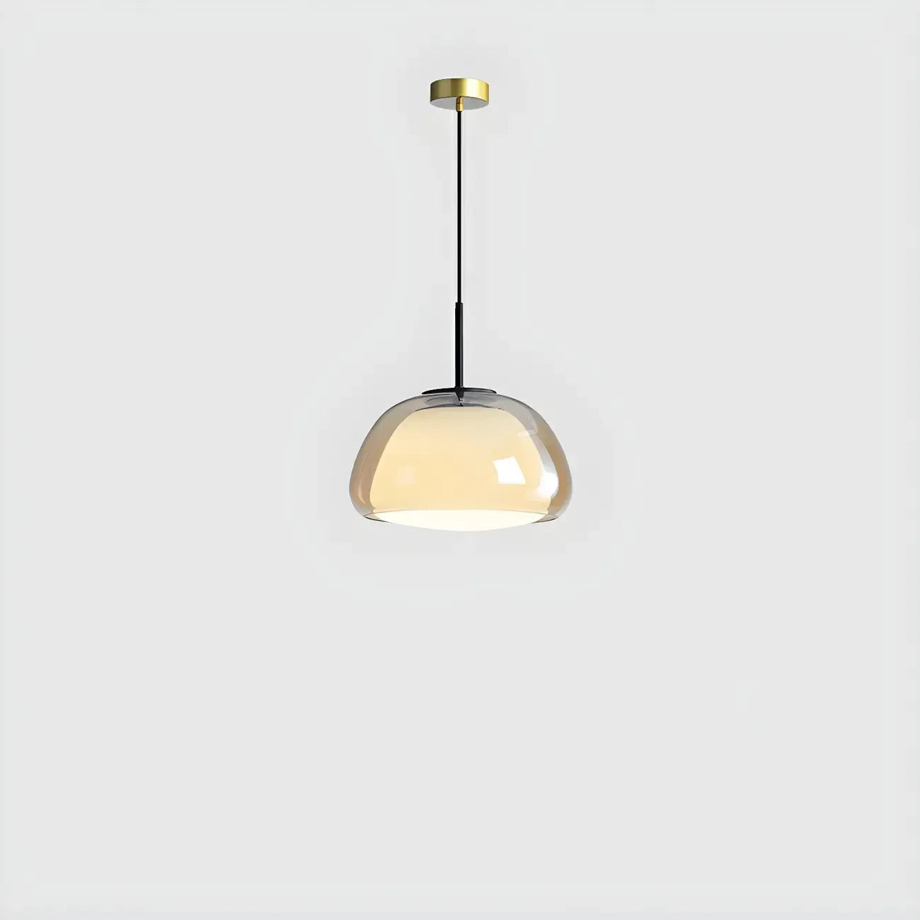 Contemporary Jelly White Glass Dome Pendant Light for Restaurant