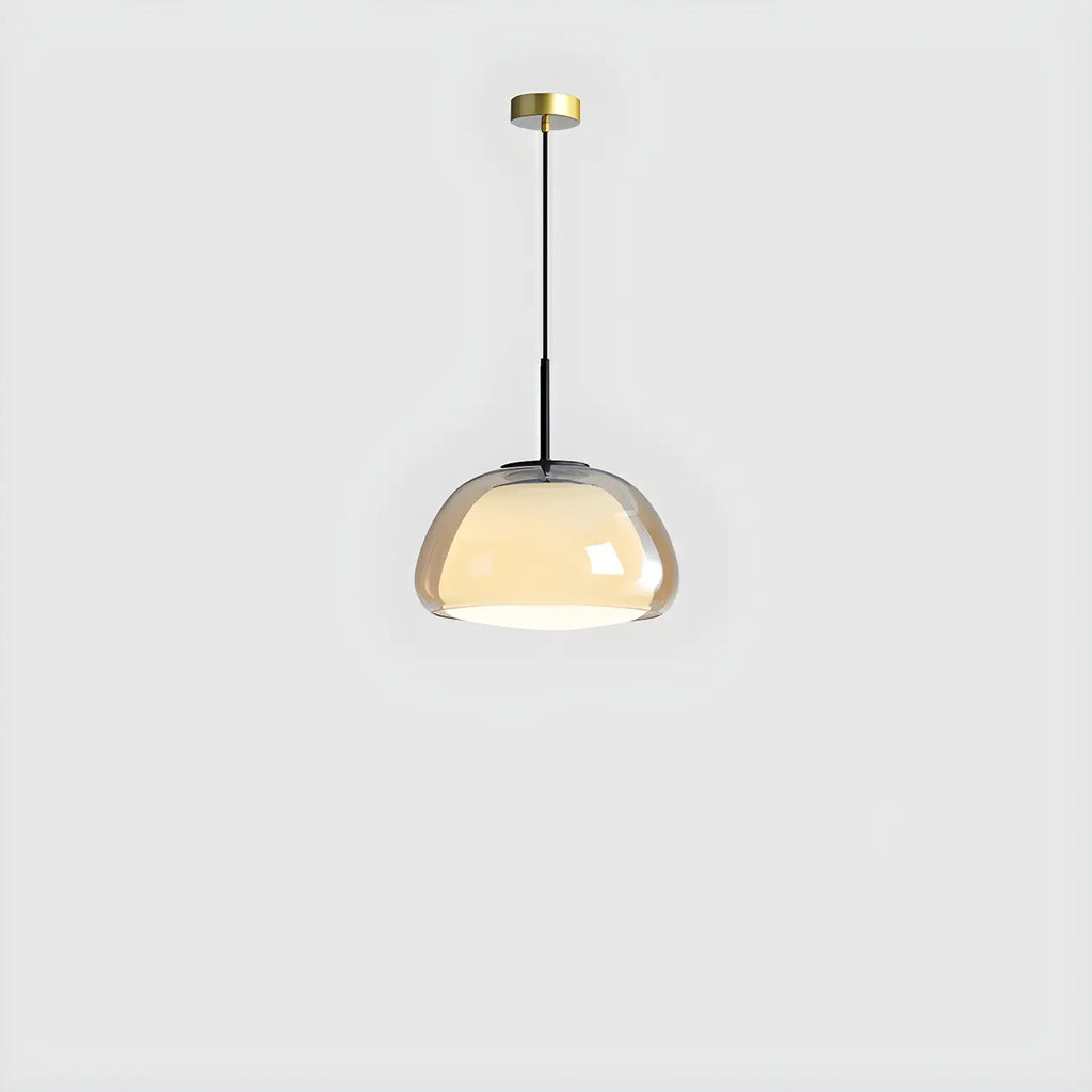 Contemporary Jelly White Glass Dome Pendant Light for Restaurant