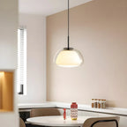 Contemporary Jelly White Glass Dome Pendant Light for Restaurant
