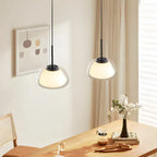 Contemporary Jelly White Glass Dome Pendant Light for Restaurant