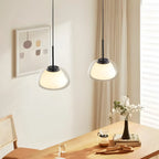 Contemporary Jelly White Glass Dome Pendant Light for Restaurant