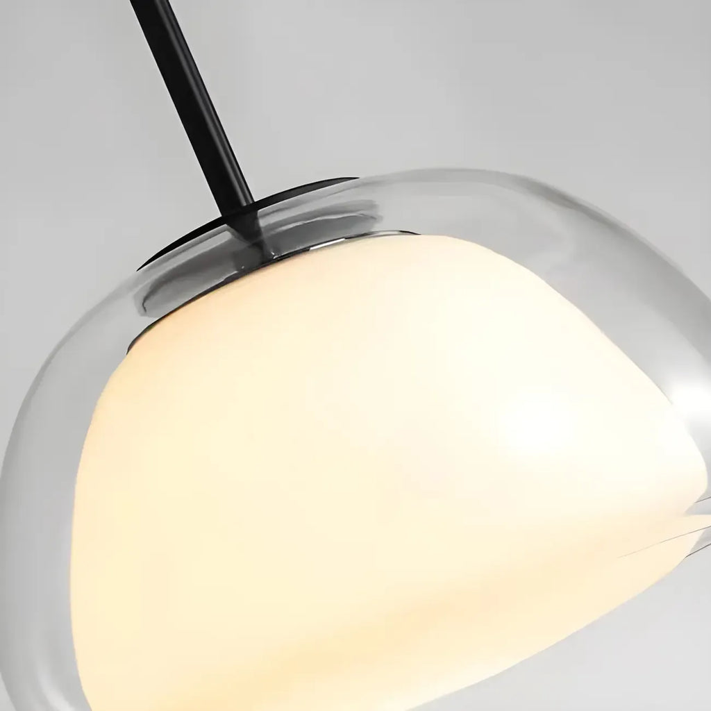 Contemporary Jelly White Glass Dome Pendant Light for Restaurant