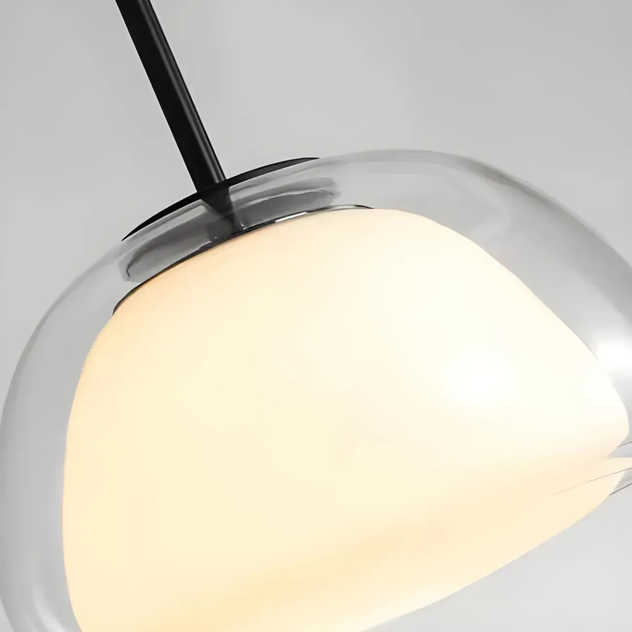 Contemporary Jelly White Glass Dome Pendant Light for Restaurant