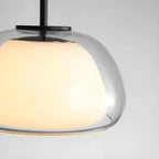 Contemporary Jelly White Glass Dome Pendant Light for Restaurant