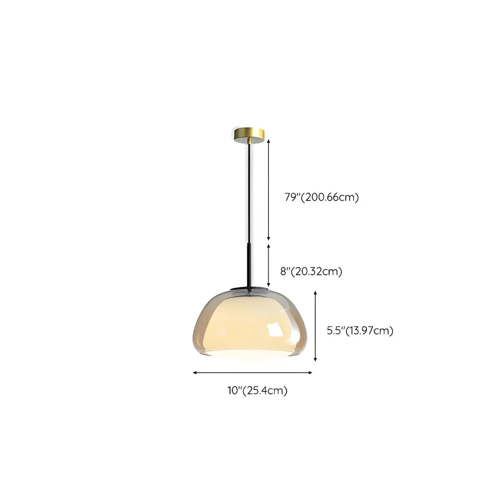 Contemporary Jelly White Glass Dome Pendant Light for Restaurant