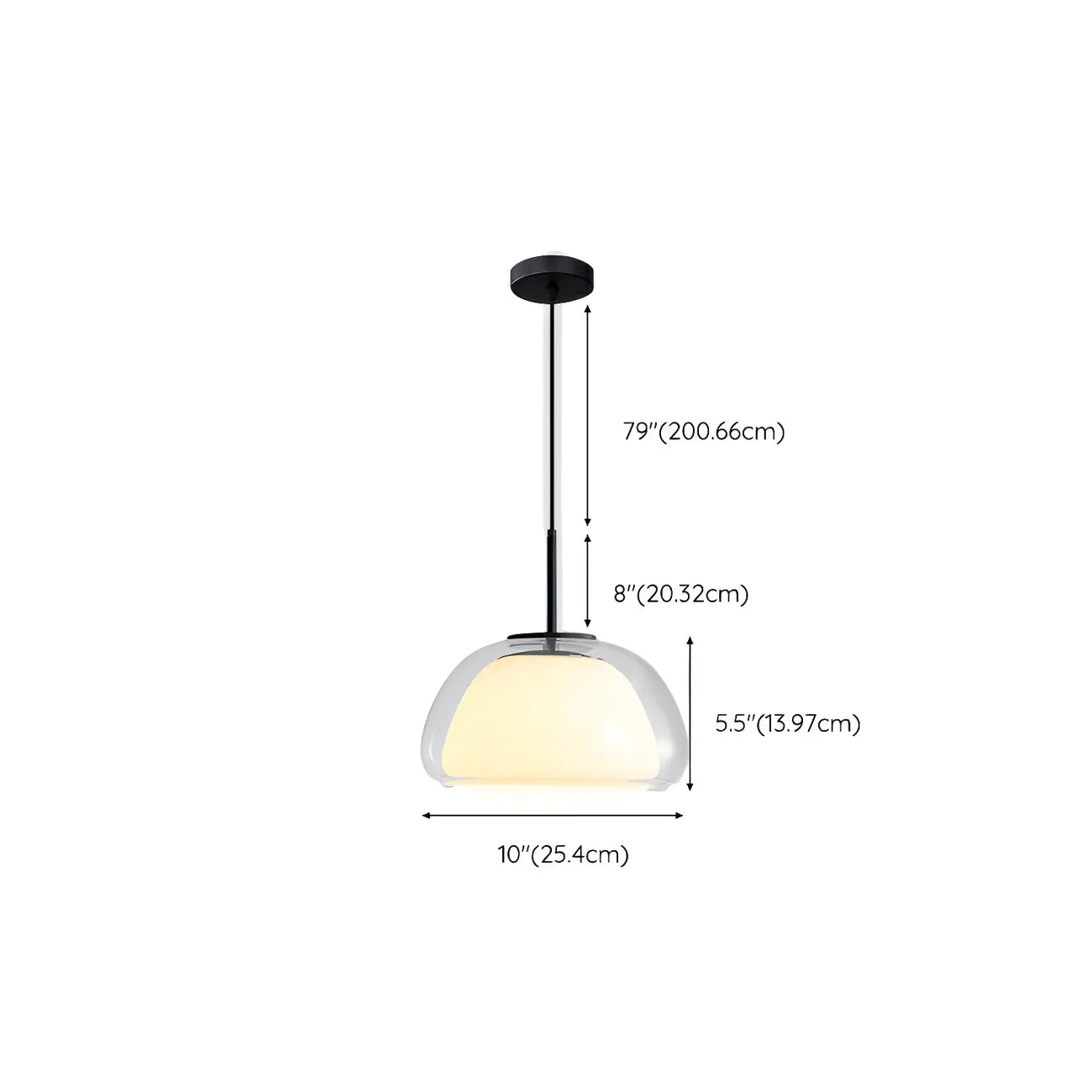 Contemporary Jelly White Glass Dome Pendant Light for Restaurant