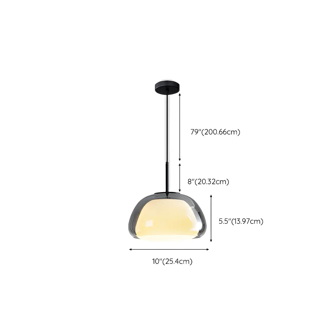 Contemporary Jelly White Glass Dome Pendant Light for Restaurant